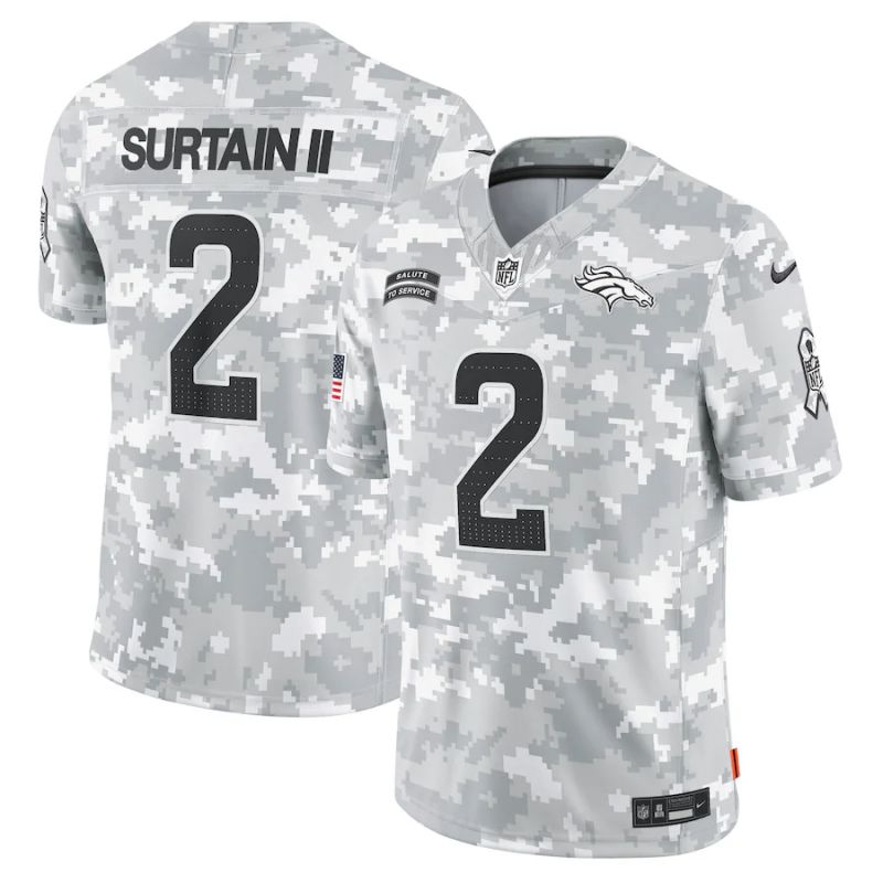 Men Denver Broncos #2 Surtain ii Nike Arctic Camo 2024 Salute to Service Limited NFL Jersey